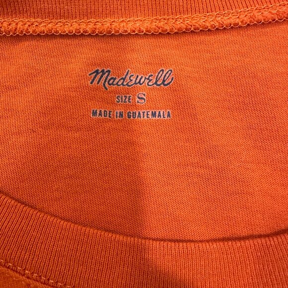 MADEWELL Vinatge Crewneck Cotton T-Shirt Womens Size Sm Burnt Orange Lightweight - Picture 6 of 12